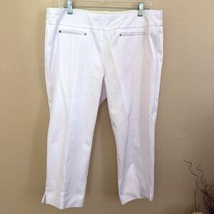 Zac & Rachel Slim Crop White Pants